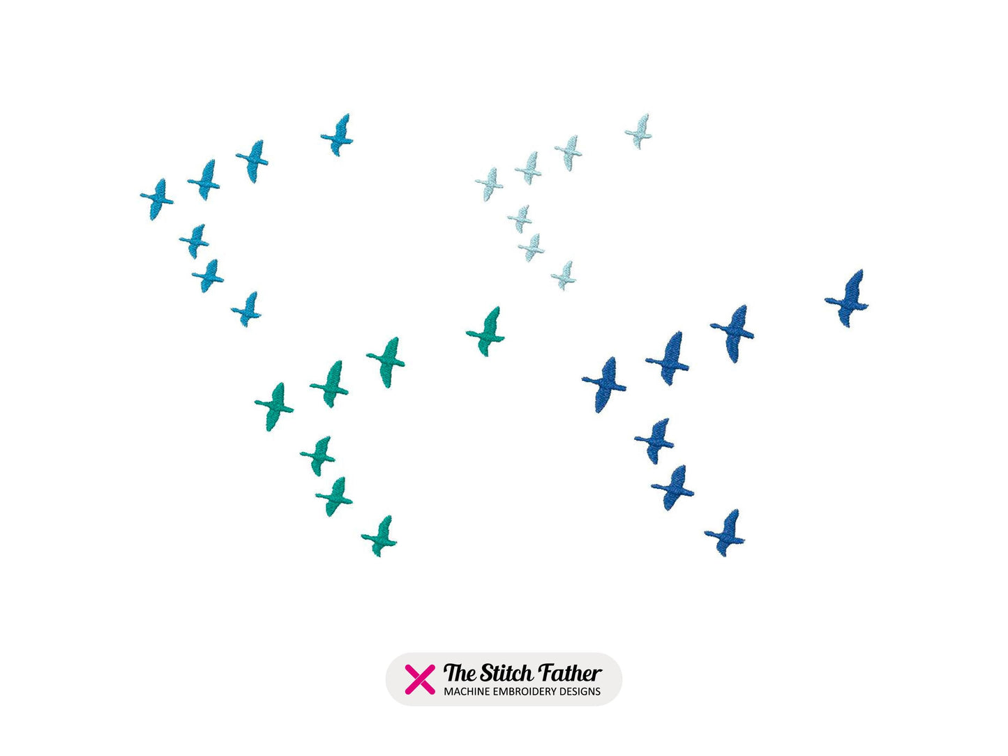 Geese Flight Machine Embroidery design - 4 sizes - INSTANT DOWNLOAD