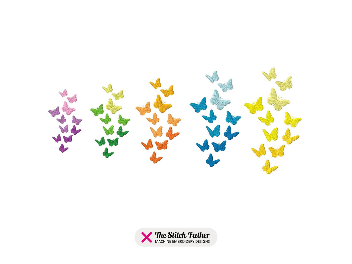 Butterflies Vertical Layout Machine Embroidery design - 5 sizes - INSTANT DOWNLOAD