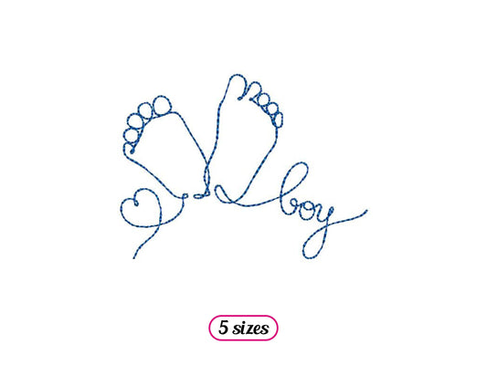 Baby Feet Boy Machine Embroidery design - 5 sizes - INSTANT DOWNLOAD