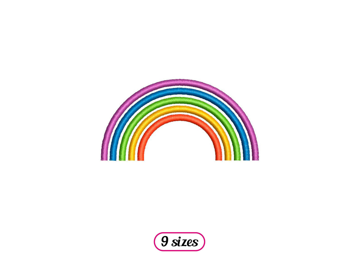 Rainbow Satin Stitch Machine Embroidery design - 9 sizes - INSTANT DOWNLOAD