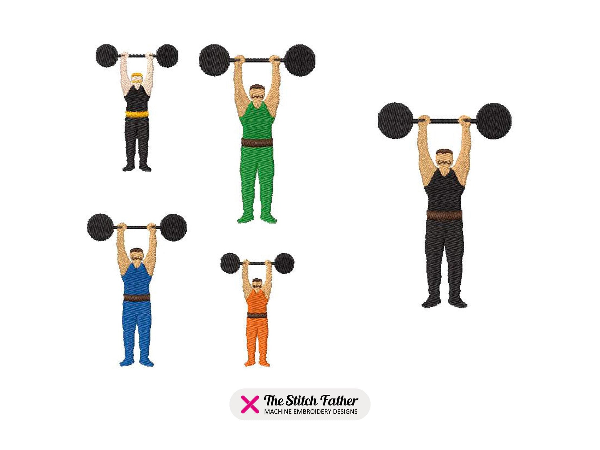 Weightlifter Machine Embroidery design - 5 sizes - INSTANT DOWNLOAD