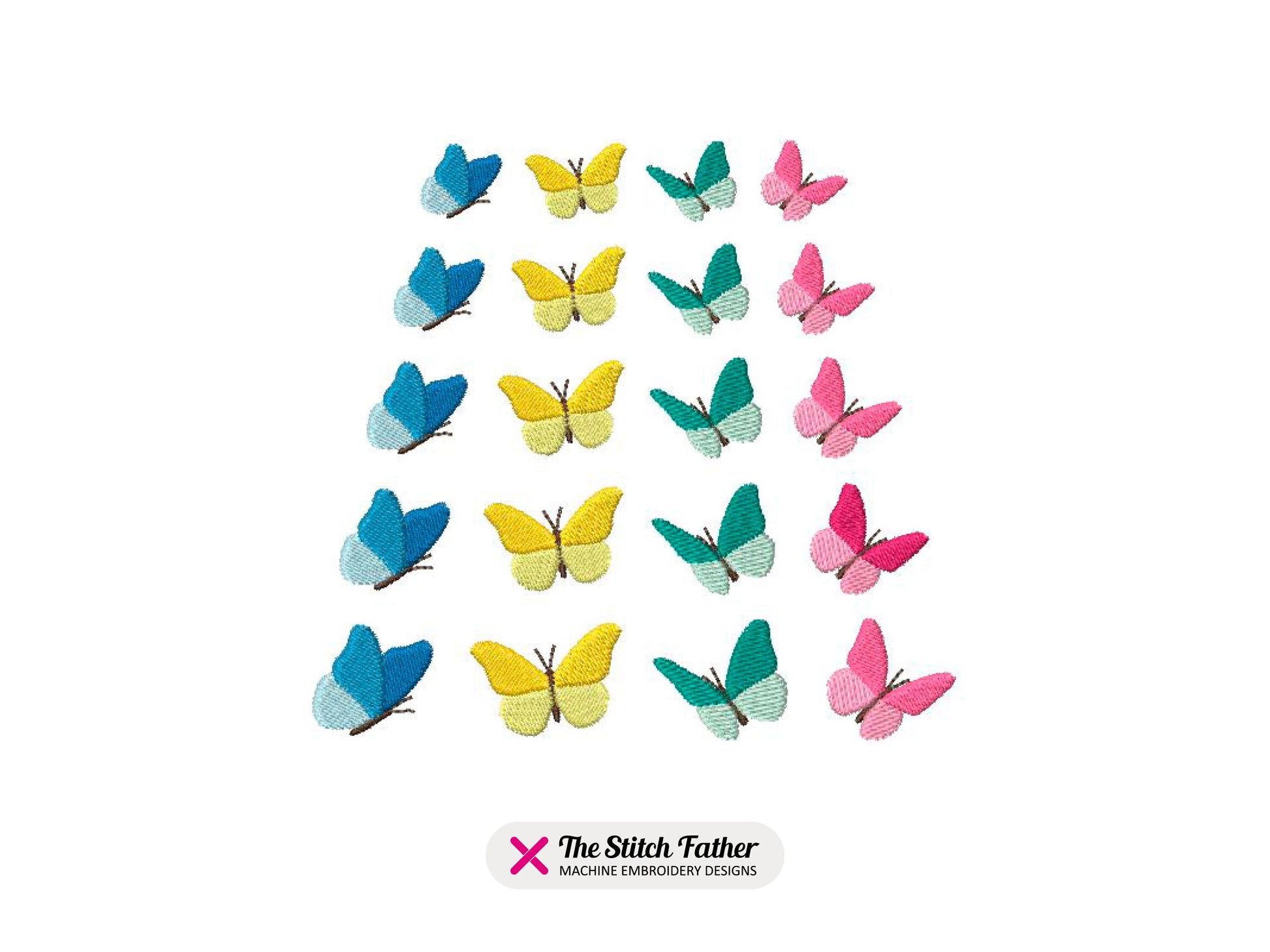 Butterflies Horizontal Layout Machine Embroidery design - 5 sizes - INSTANT DOWNLOAD