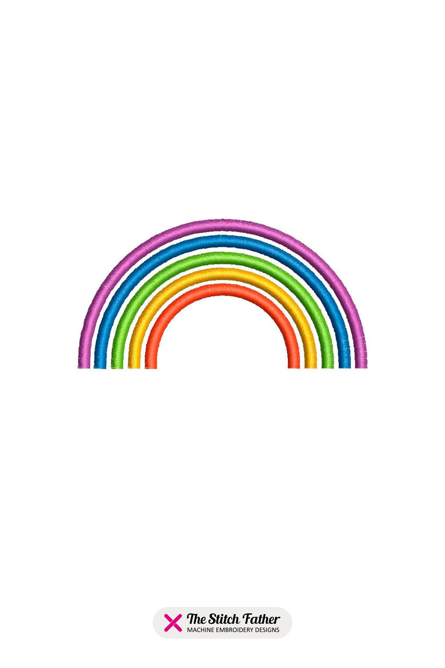 Rainbow Satin Stitch Machine Embroidery design - 9 sizes - INSTANT DOWNLOAD