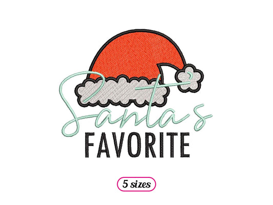 Santa’s Favorite Machine Embroidery design - 5 sizes - INSTANT DOWNLOAD