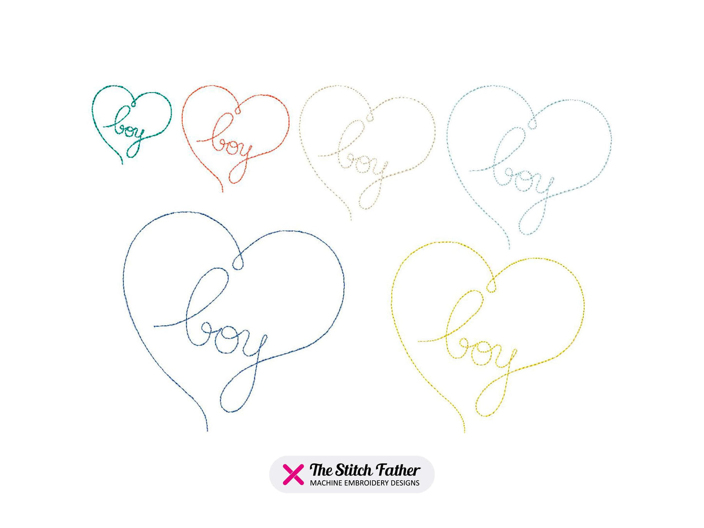 Heart Baby Boy Machine Embroidery design - 6 sizes - INSTANT DOWNLOAD