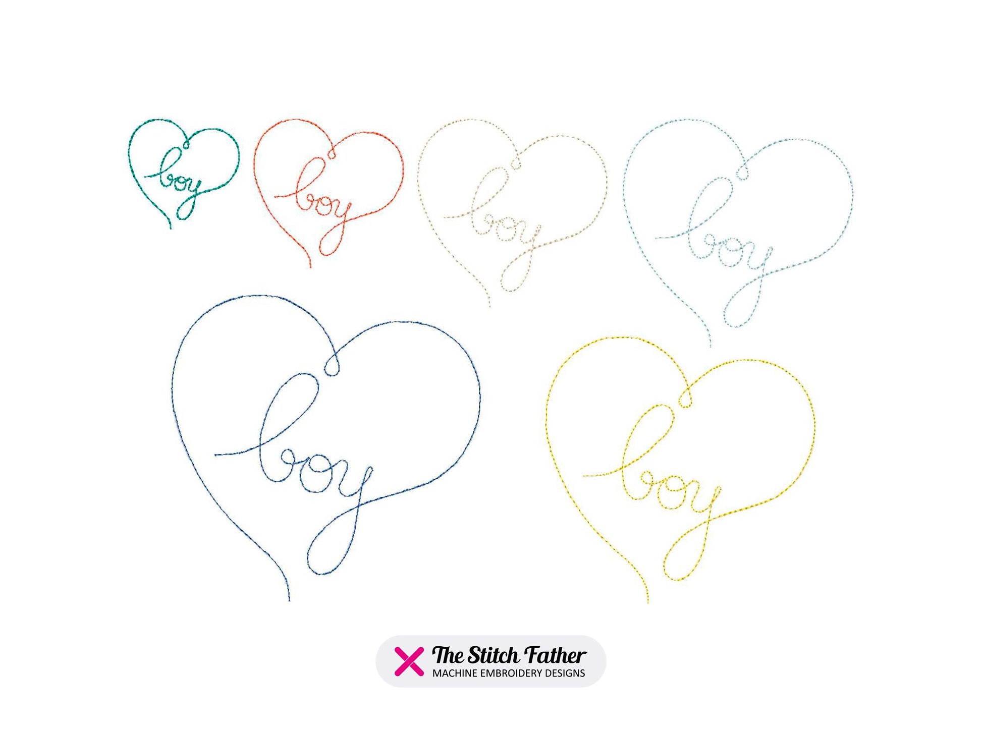 Heart Baby Boy Machine Embroidery design - 6 sizes - INSTANT DOWNLOAD