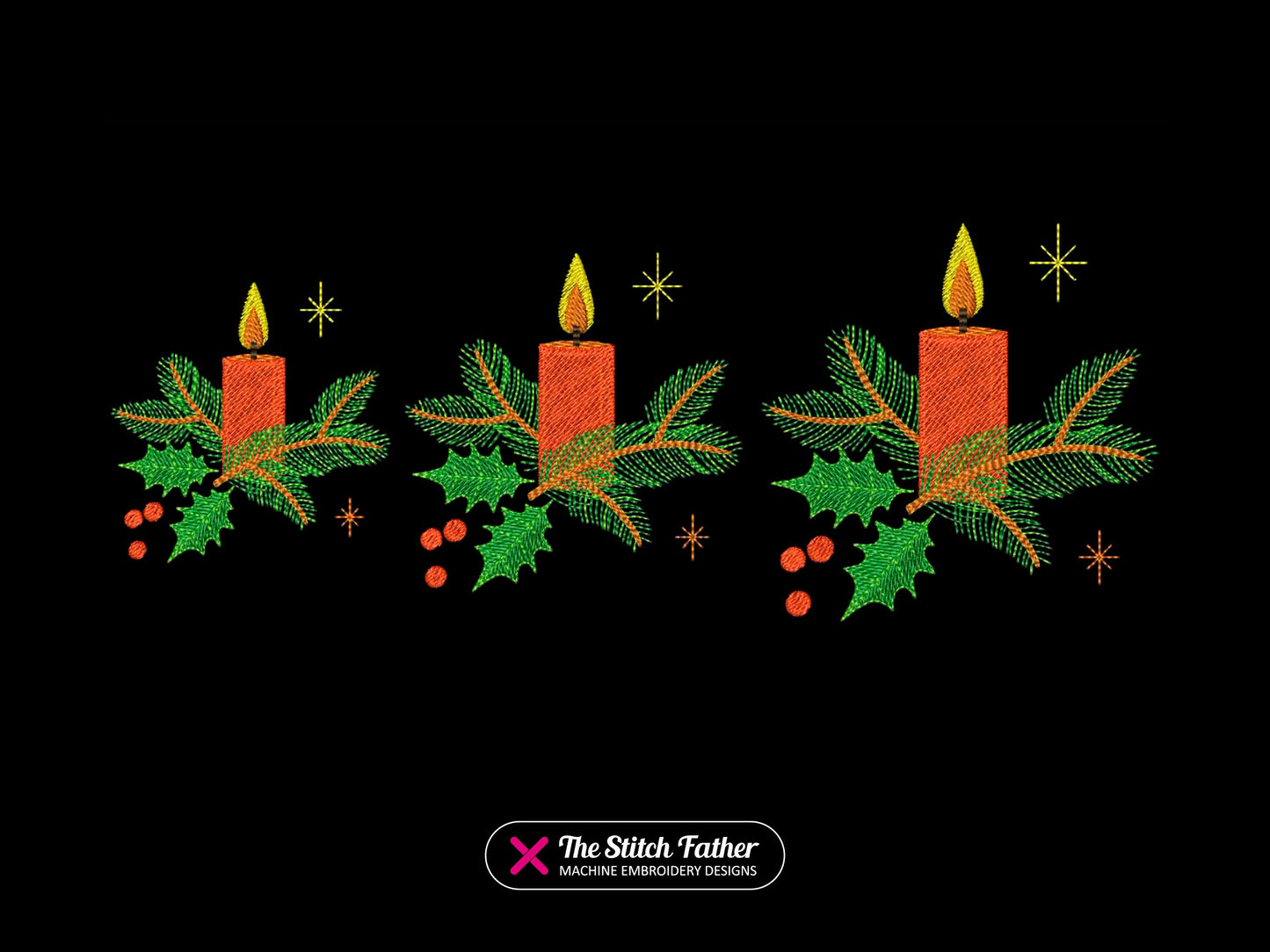 Christmas Candle Fir Tree Branches