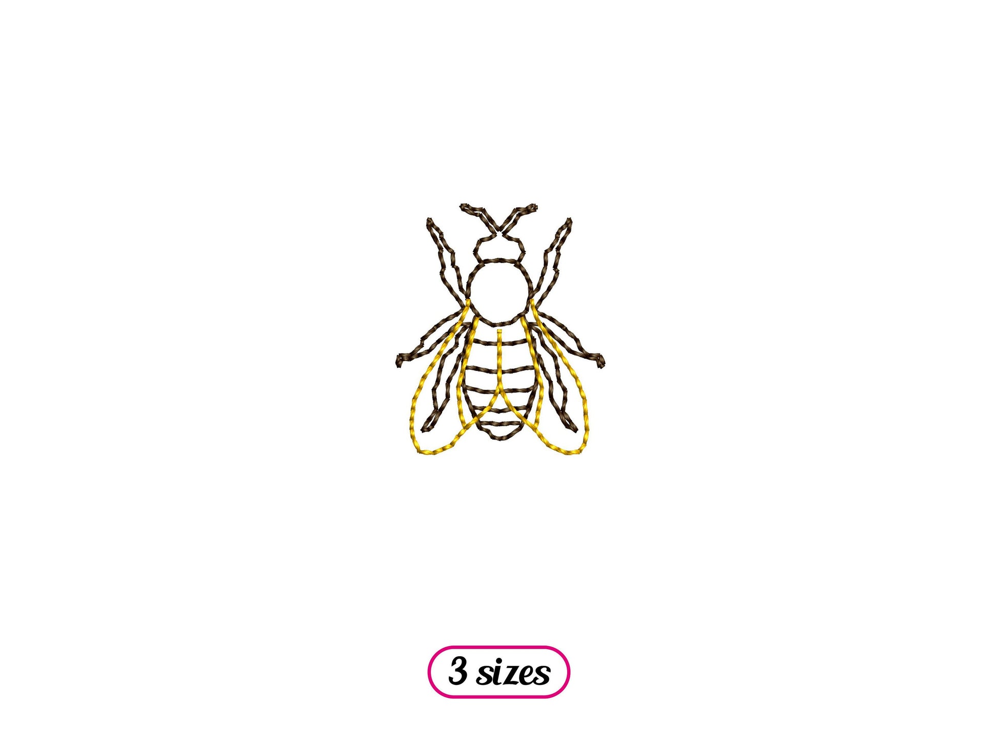Mini Realistic Bee Outline