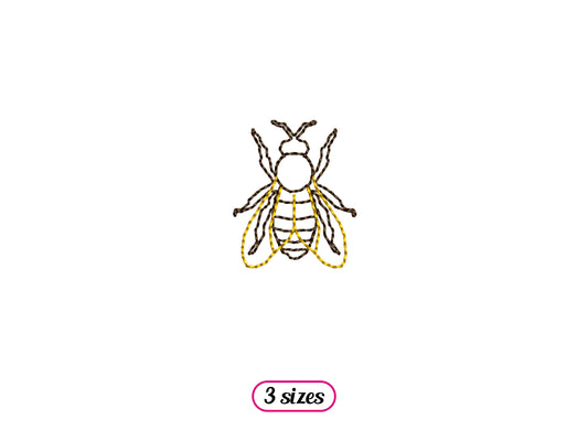 Mini Realistic Bee Outline