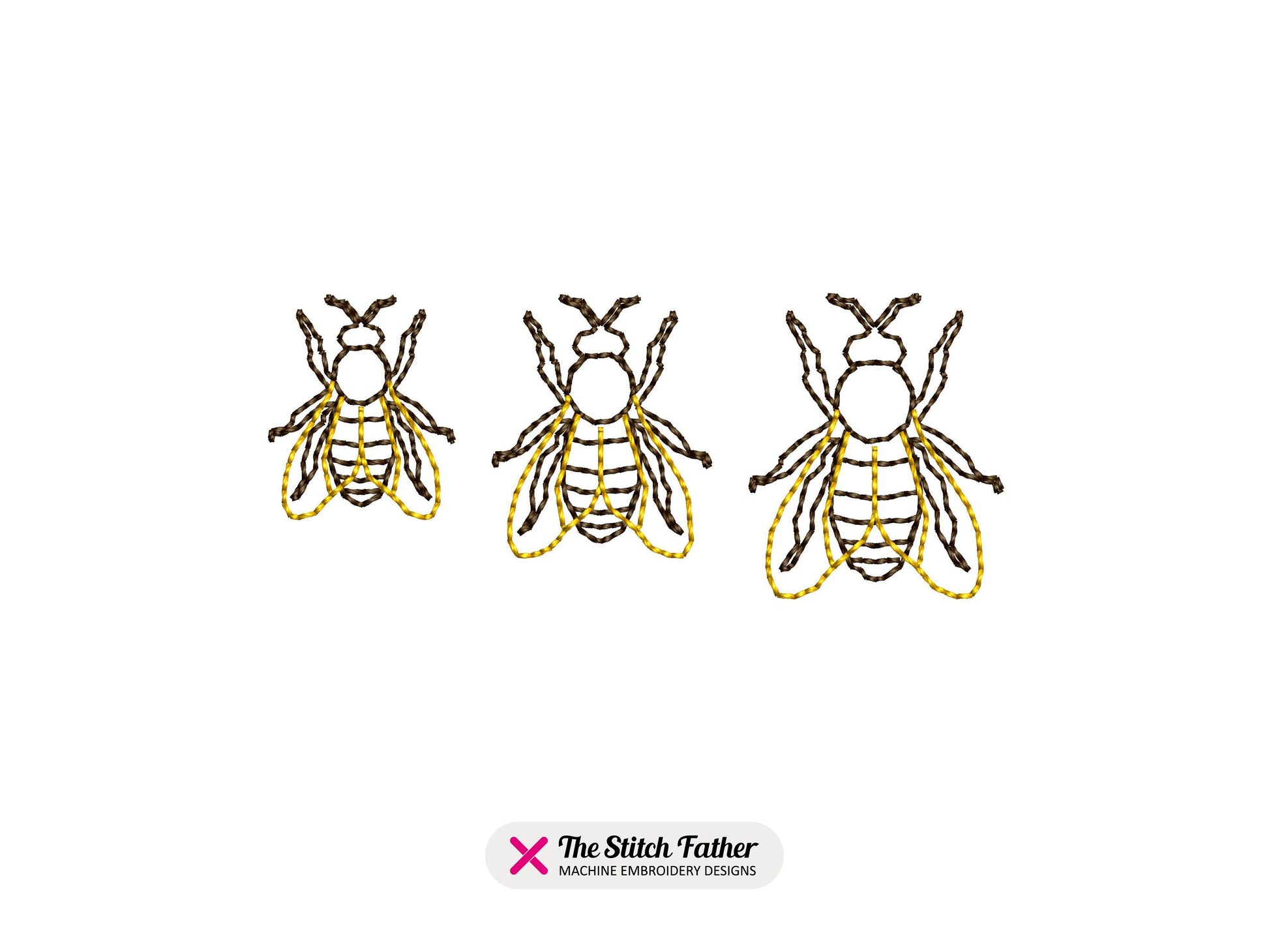 Mini Realistic Bee Outline