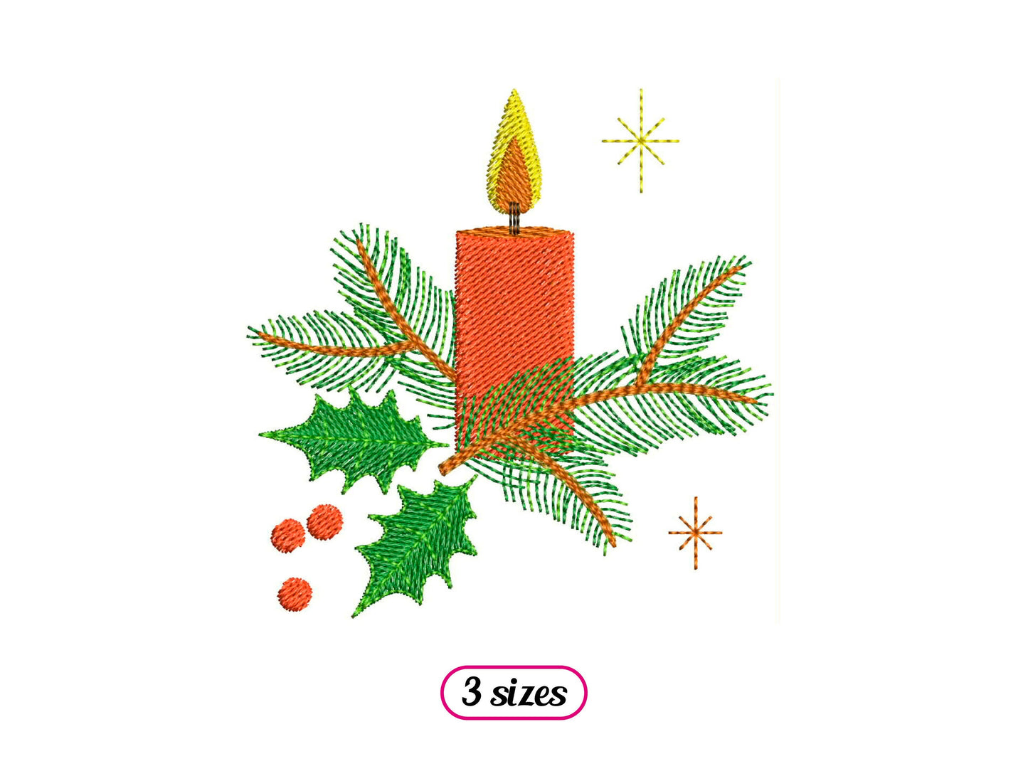 Christmas Candle Fir Tree Branches