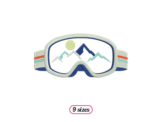 Ski Mask Mountains Embroidery design - 9 sizes - INSTANT DOWNLOAD