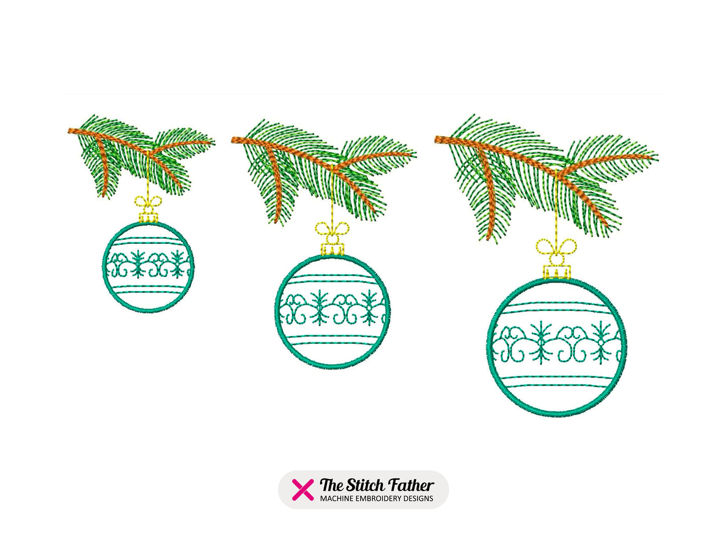 Bauble with Frieze on Fir Tree