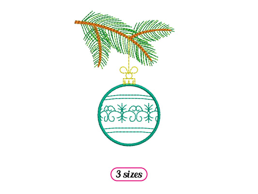 Bauble with Frieze on Fir Tree