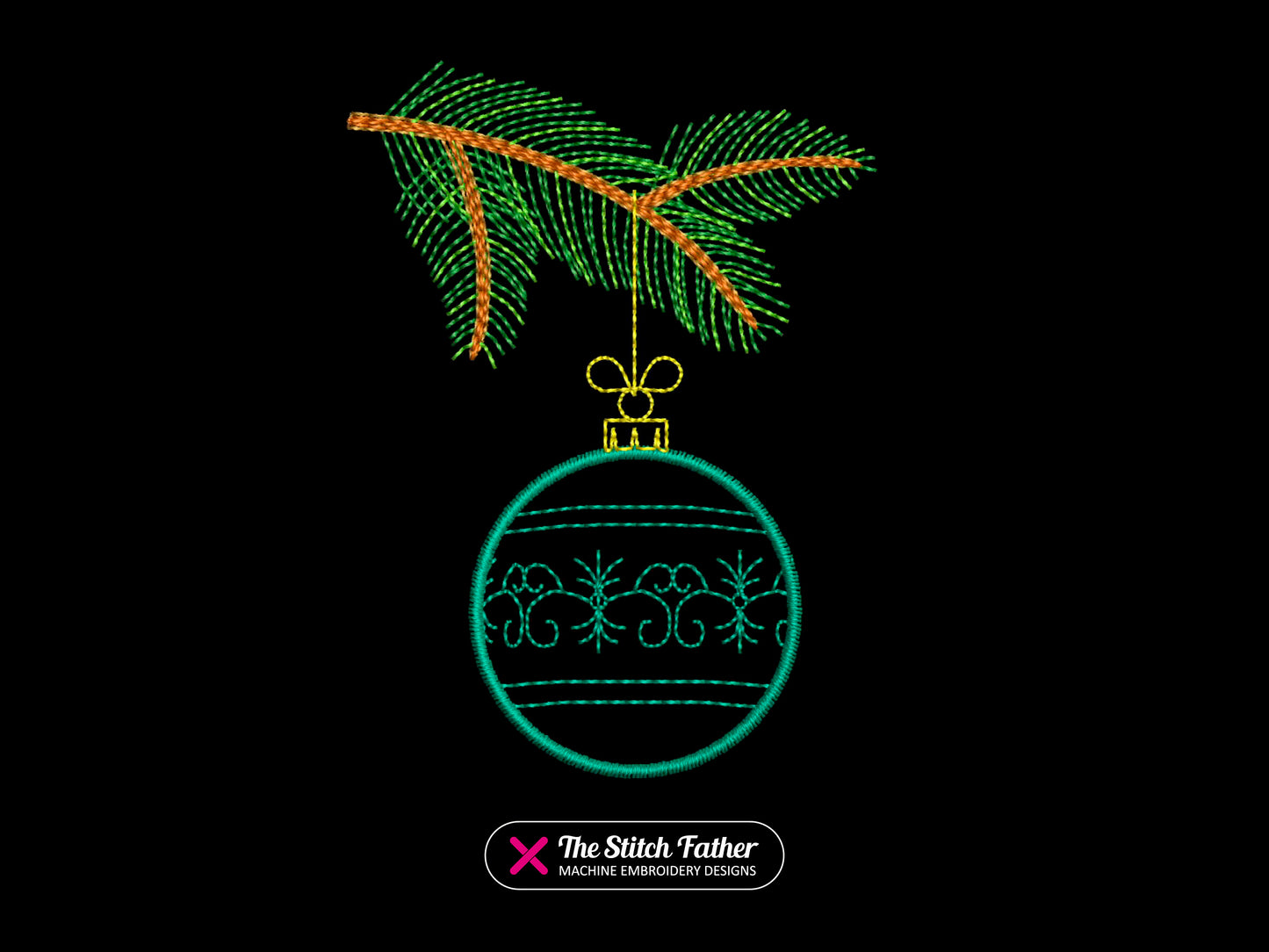 Bauble with Frieze on Fir Tree