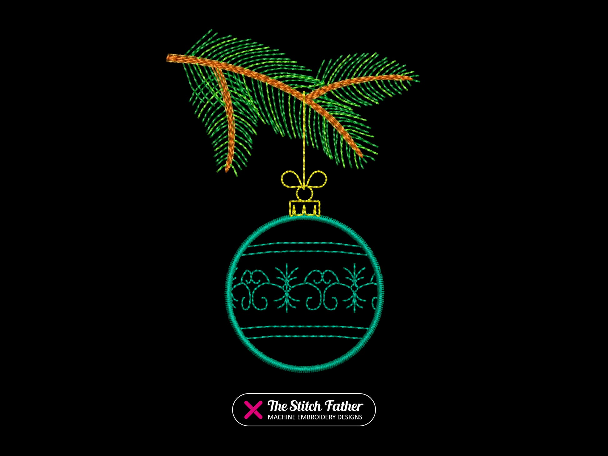 Bauble with Frieze on Fir Tree