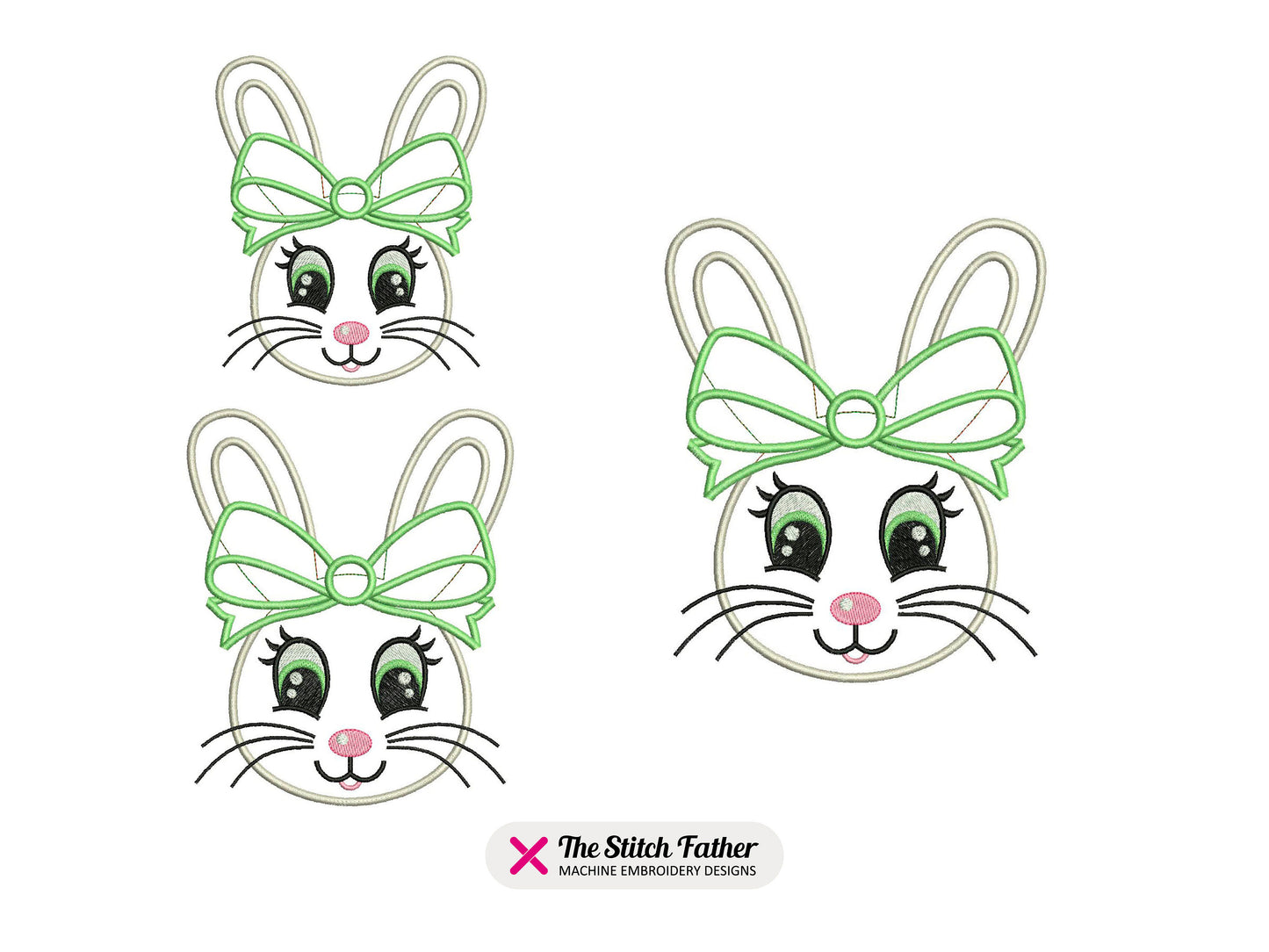 Easter Bunny Face Applique