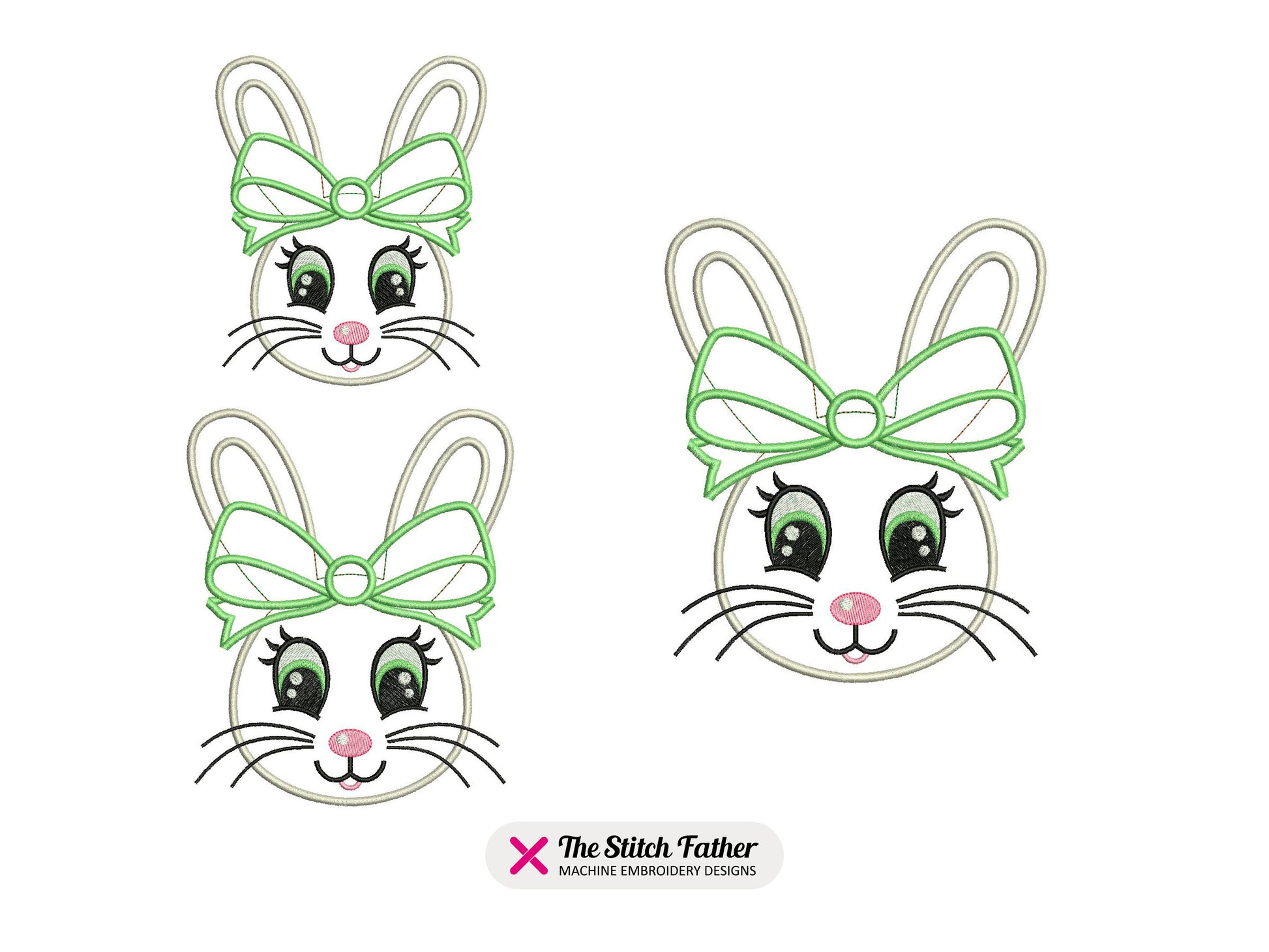 Easter Bunny Face Applique