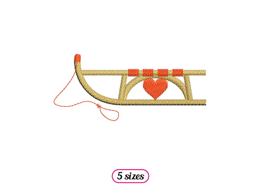 Vintage Wooden Sled with Cute Heart