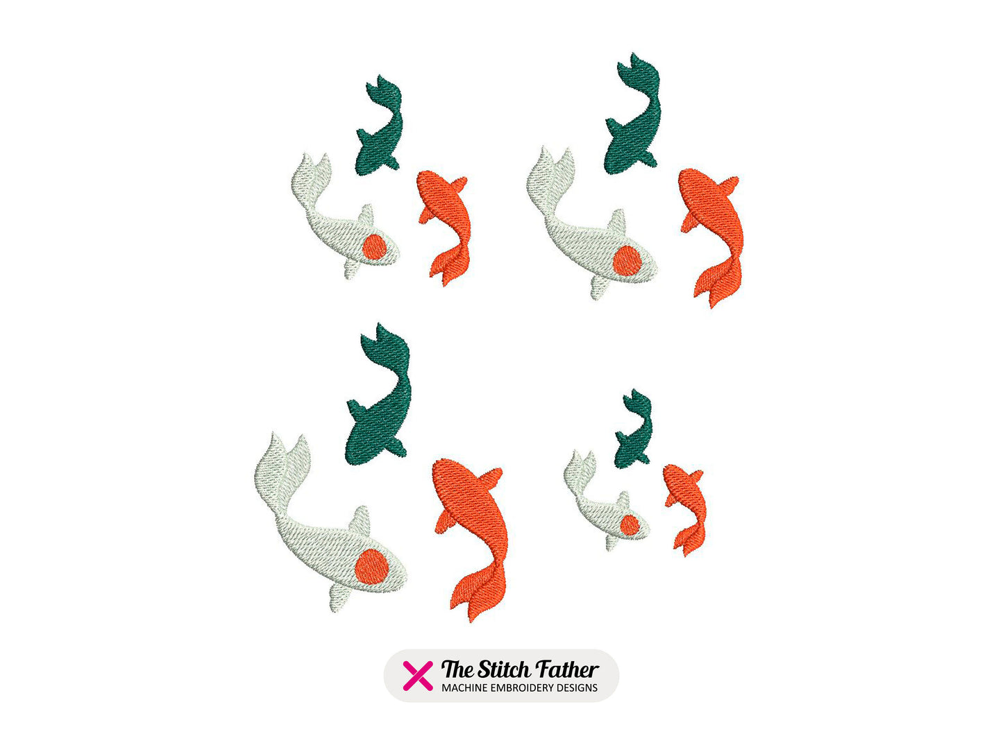 Three Koi Carp Swimming