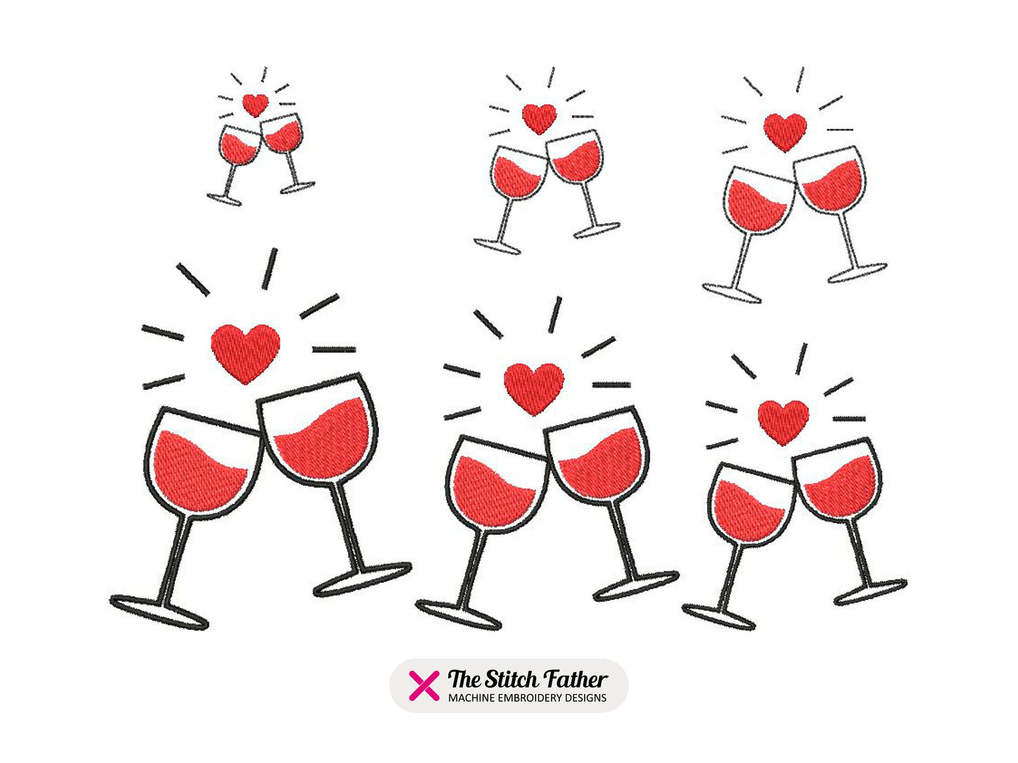 Wine Glasses Cheers with Heart