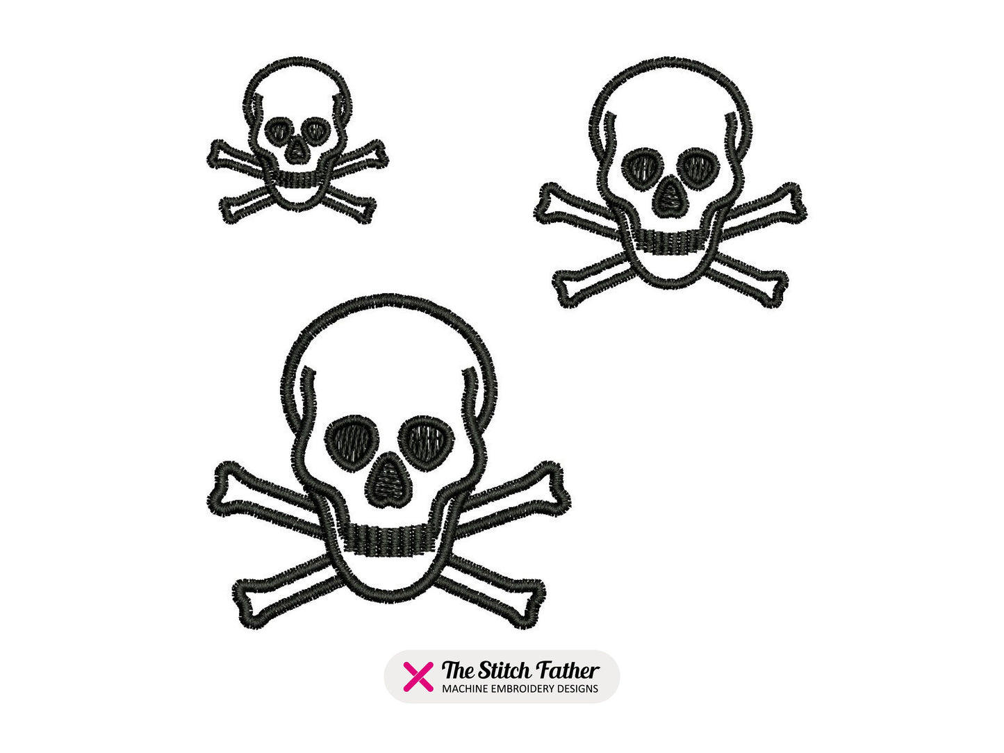 Mini Skull Crossbones Outline