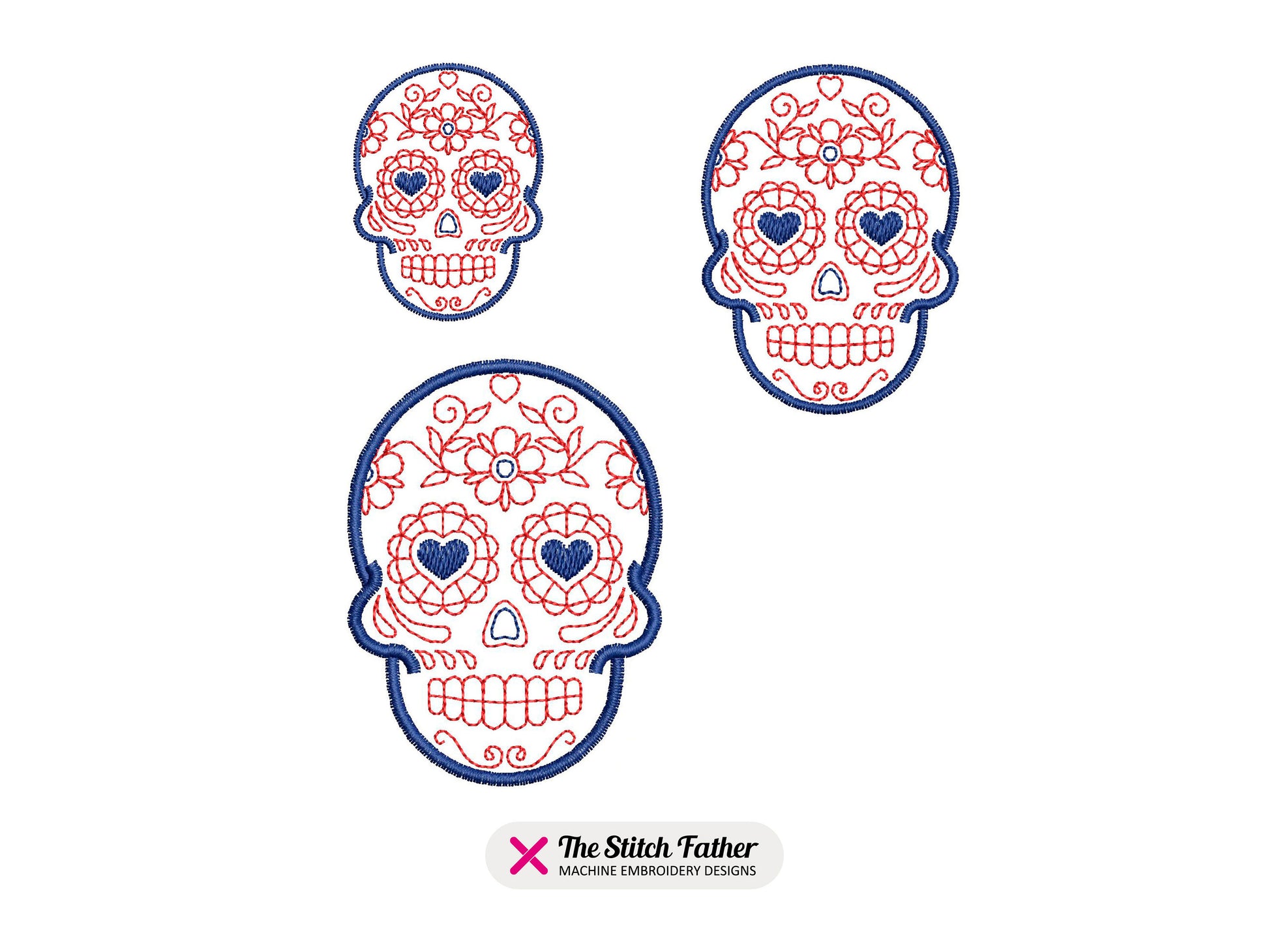 Mini Sugar Skull Linear Style