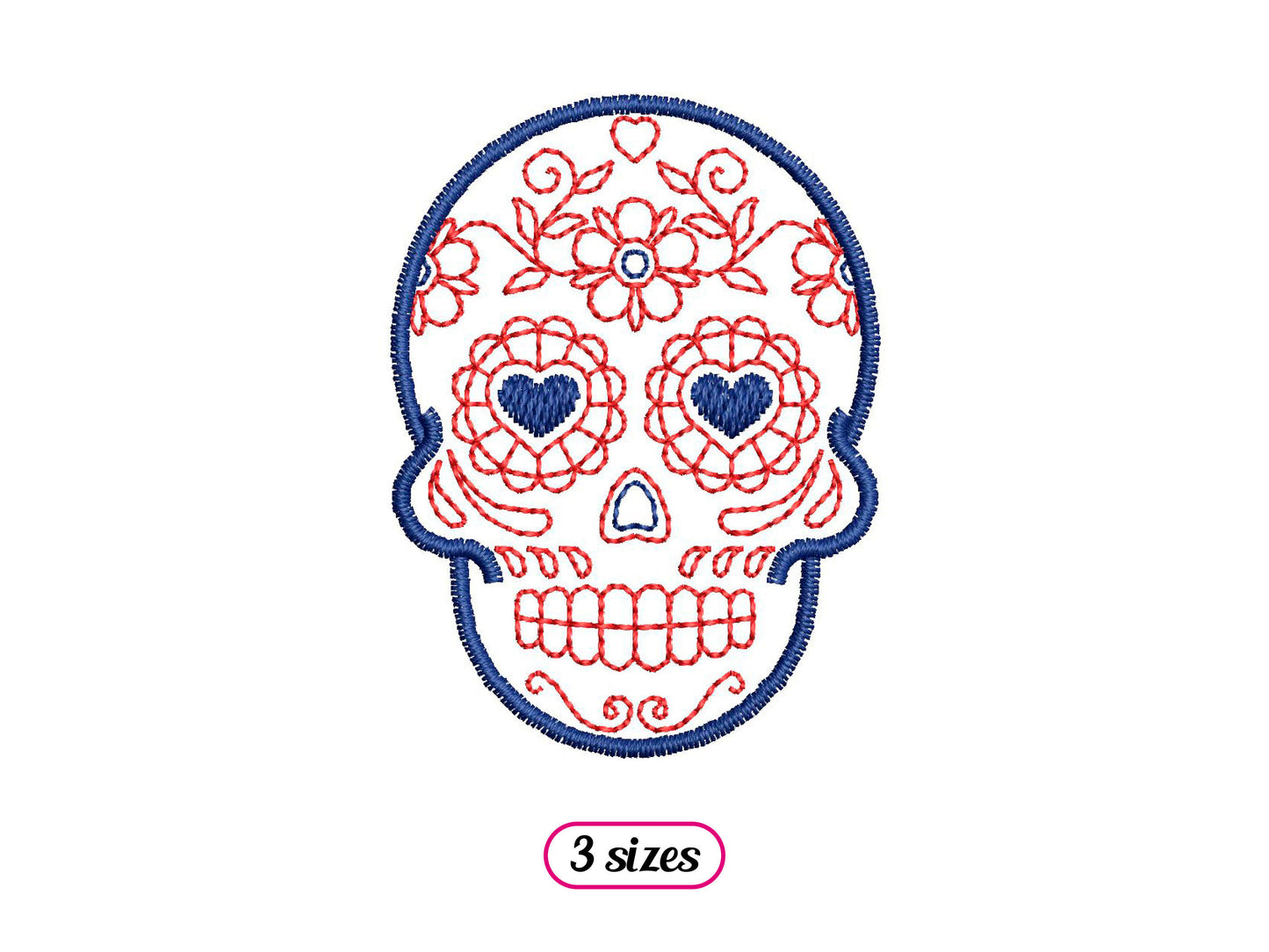 Mini Sugar Skull Linear Style