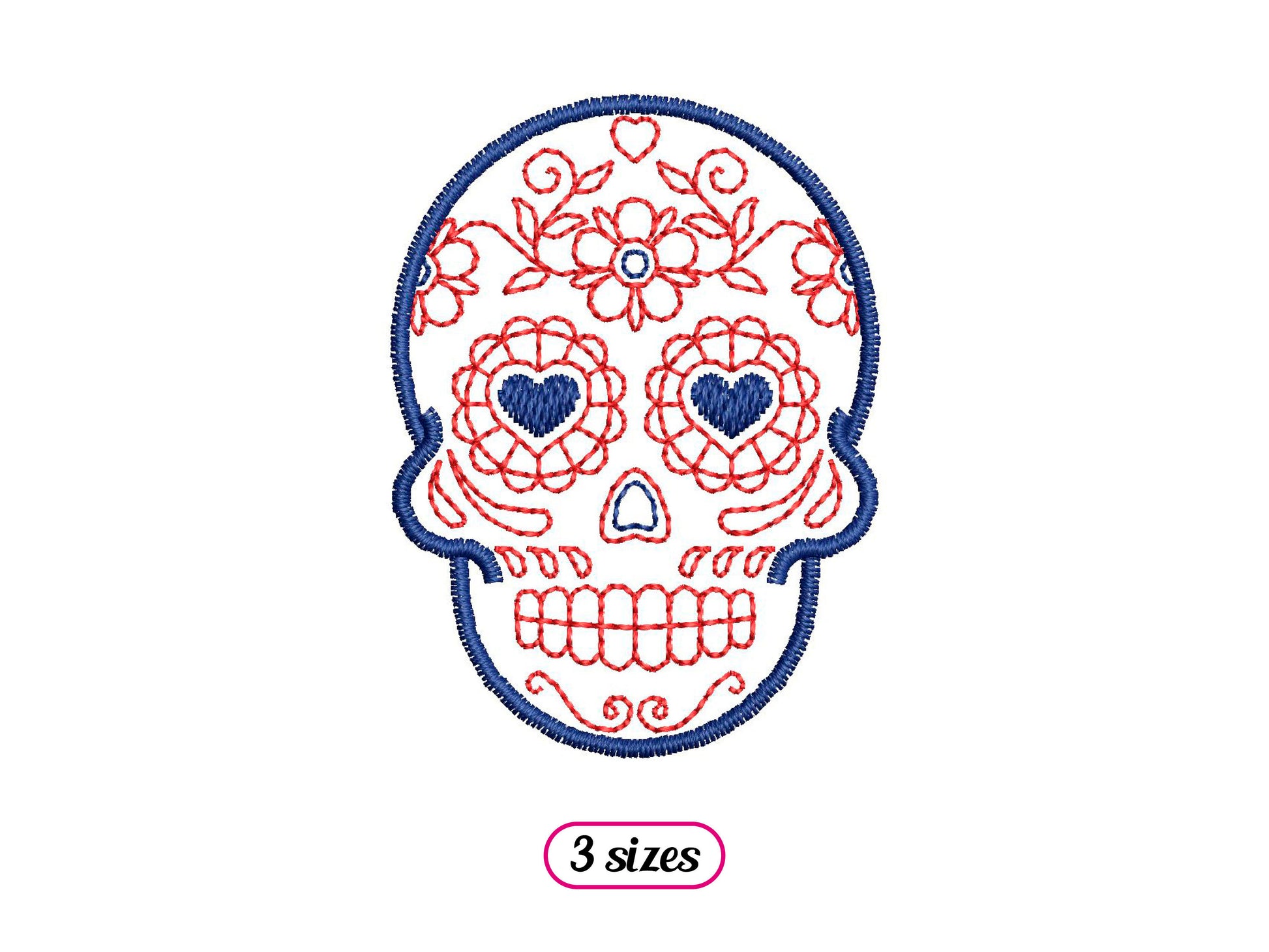 Mini Sugar Skull Linear Style