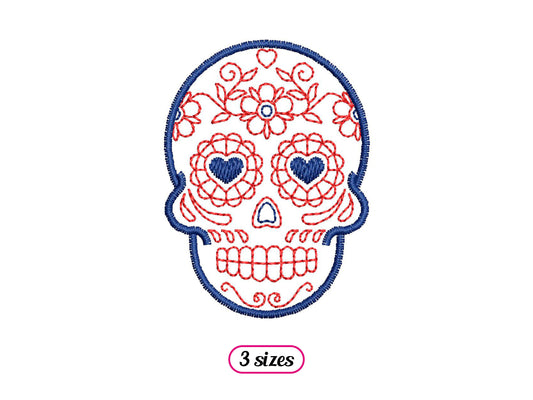 Mini Sugar Skull Linear Style