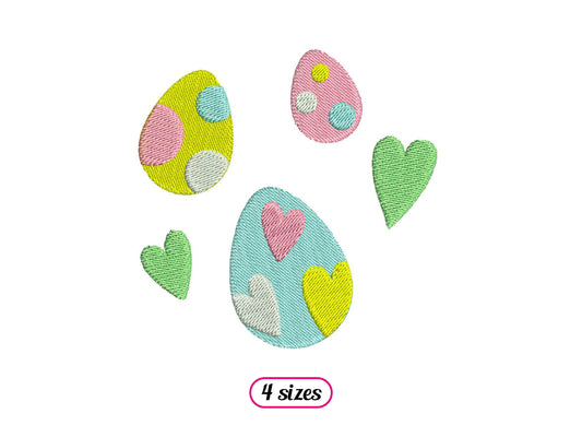 Cute Easter Eggs Composition