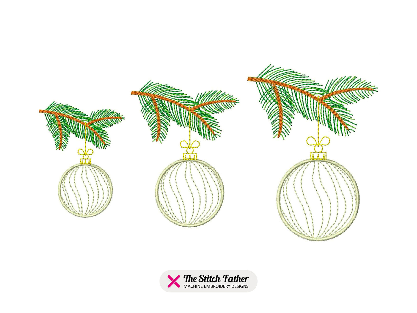 Vintage Round Bauble on Fir Tree