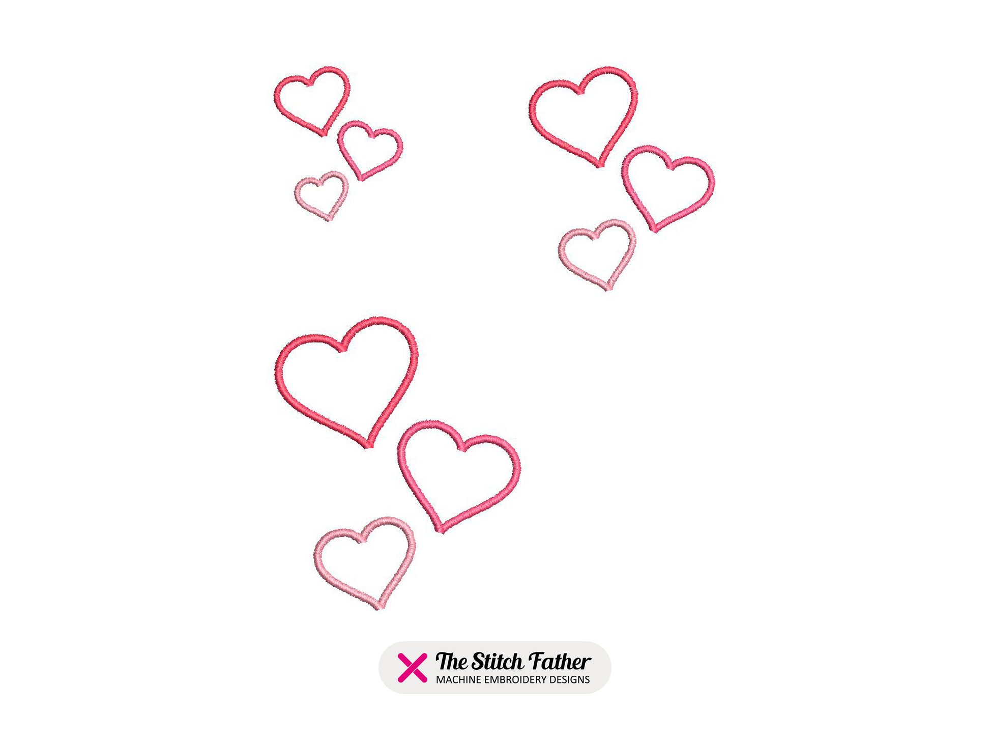 Mini Hearts Satin Outline