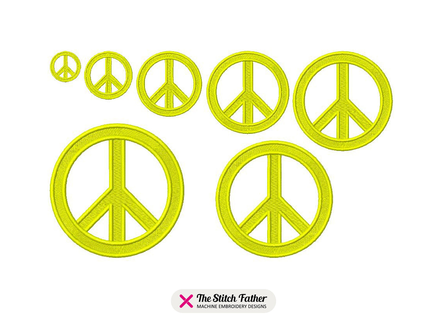 Mini Peace Symbol Fill Stitch