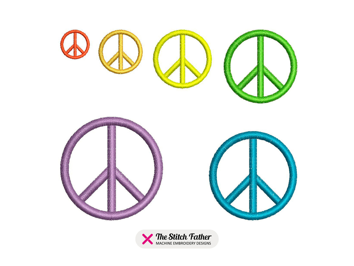 Mini Peace Line Symbol Satin