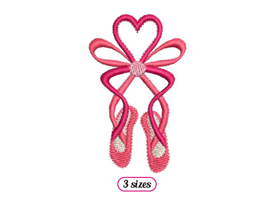 Mini Ballet Shoes with Heart Bow