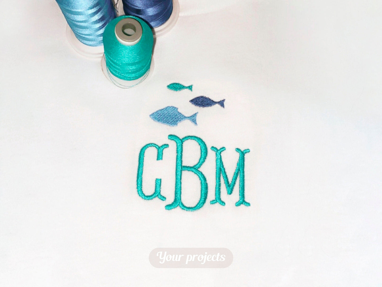 Mini Fishes Machine Embroidery design - 3 sizes - INSTANT DOWNLOAD
