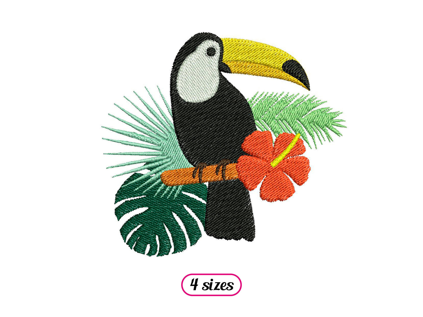 Toucan with Tropical Plants