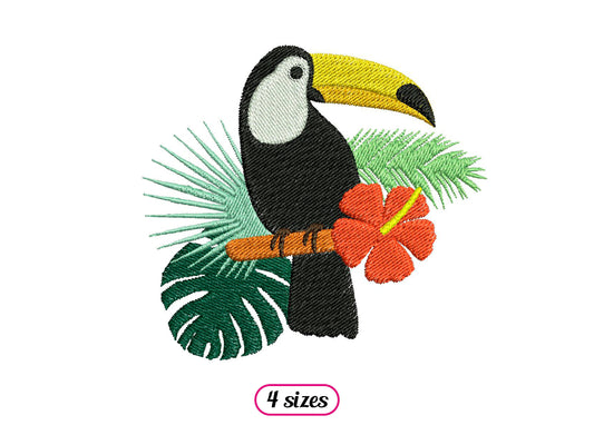Toucan with Tropical Plants