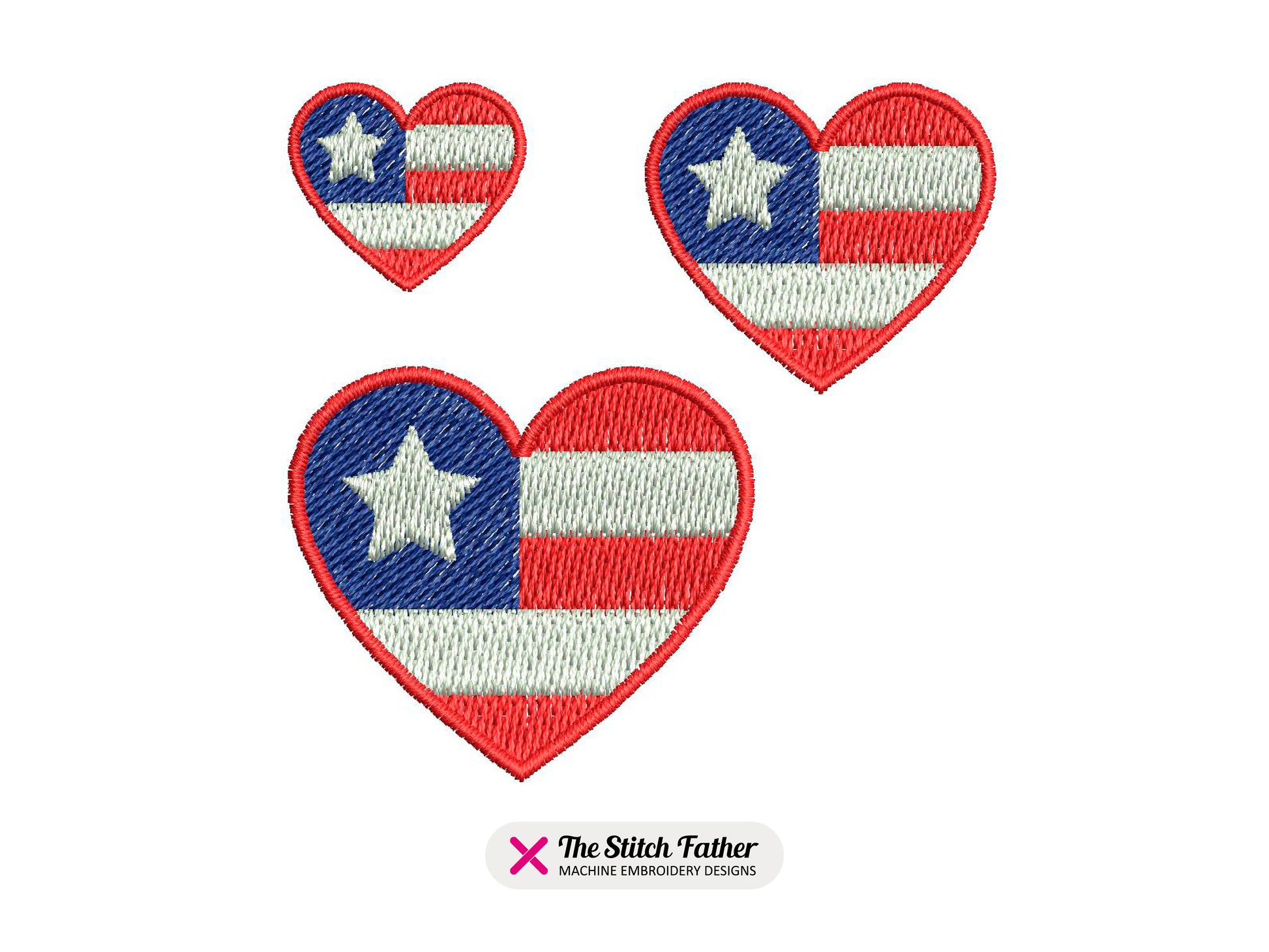 Mini USA Heart Flag