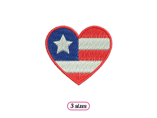 Mini USA Heart Flag