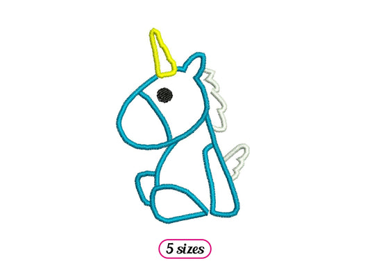 Mini Baby Unicorn Soft Toy Outline
