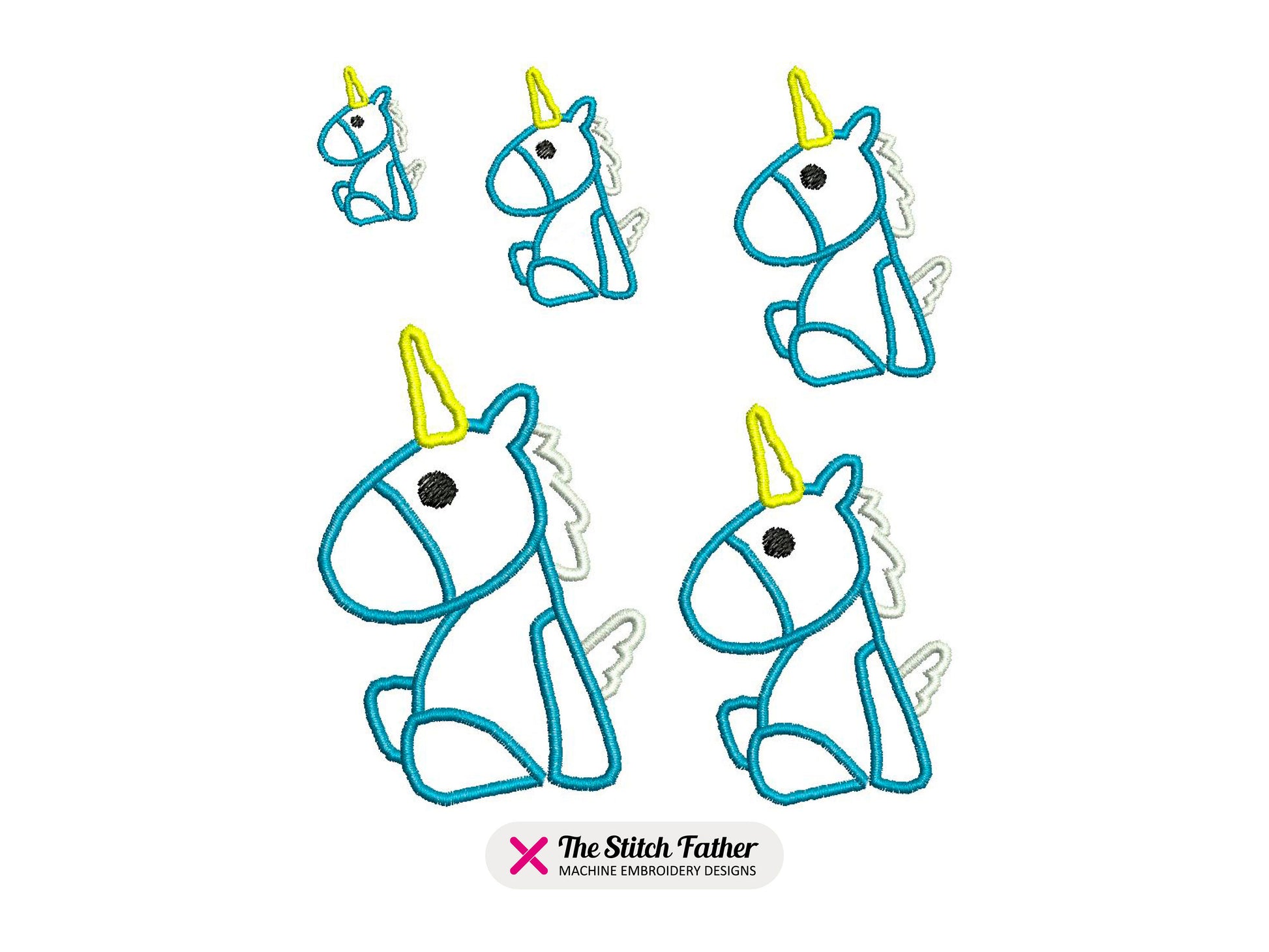 Mini Baby Unicorn Soft Toy Outline
