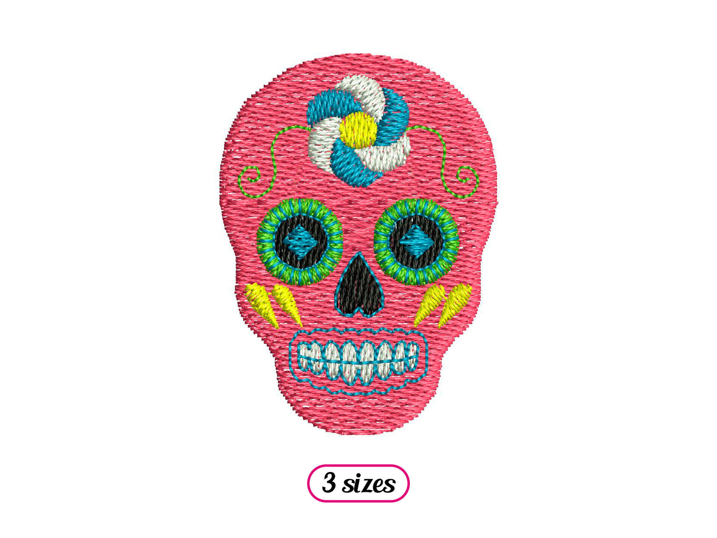 Mini Sugar Skull with Flower