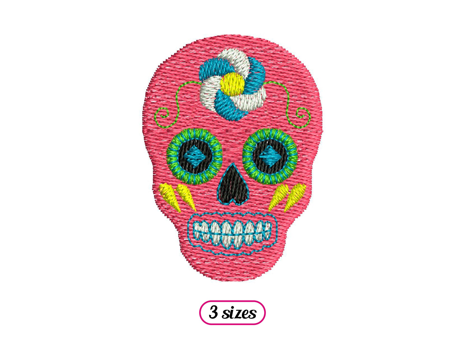 Mini Sugar Skull with Flower