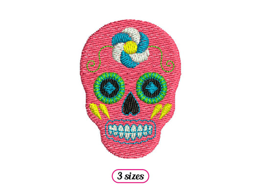 Mini Sugar Skull with Flower