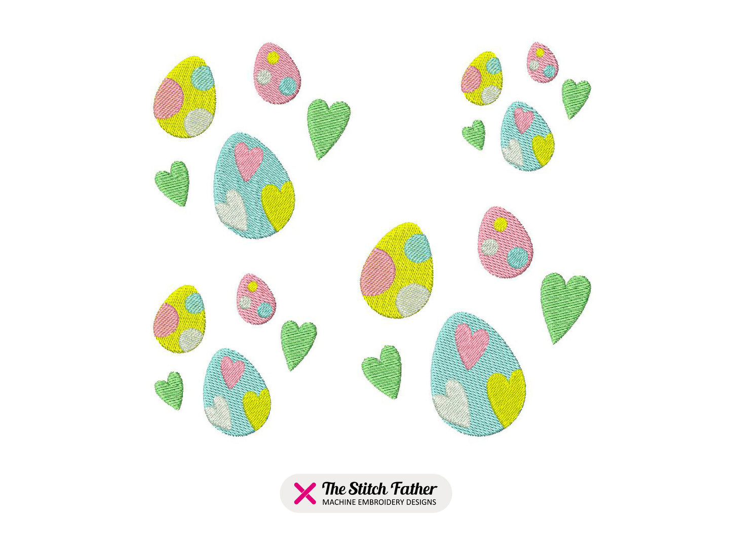 Cute Easter Eggs Composition