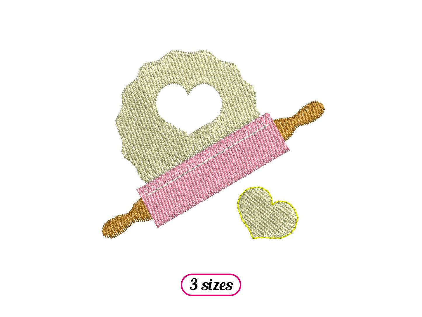 Mini Rolling Pin with Heart Biscuit