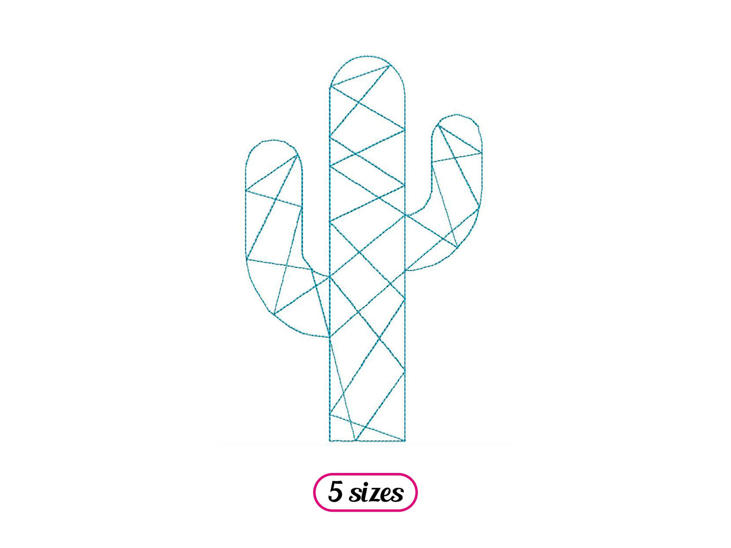 Cactus Origami – Mini Indian Cactus Boho Running Stitch Embroidery - INSTANT DOWNLOAD embroidery digital file - 5 sizes
