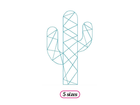 Cactus Origami – Mini Indian Cactus Boho Running Stitch Embroidery - INSTANT DOWNLOAD embroidery digital file - 5 sizes